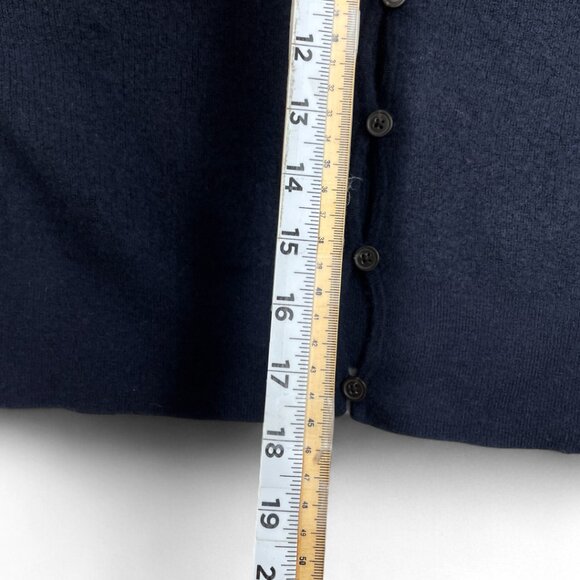 J. Crew Cashmere Button Cropped Cardigan Sweater Women's Large Navy Blue - Picture 7 of 7